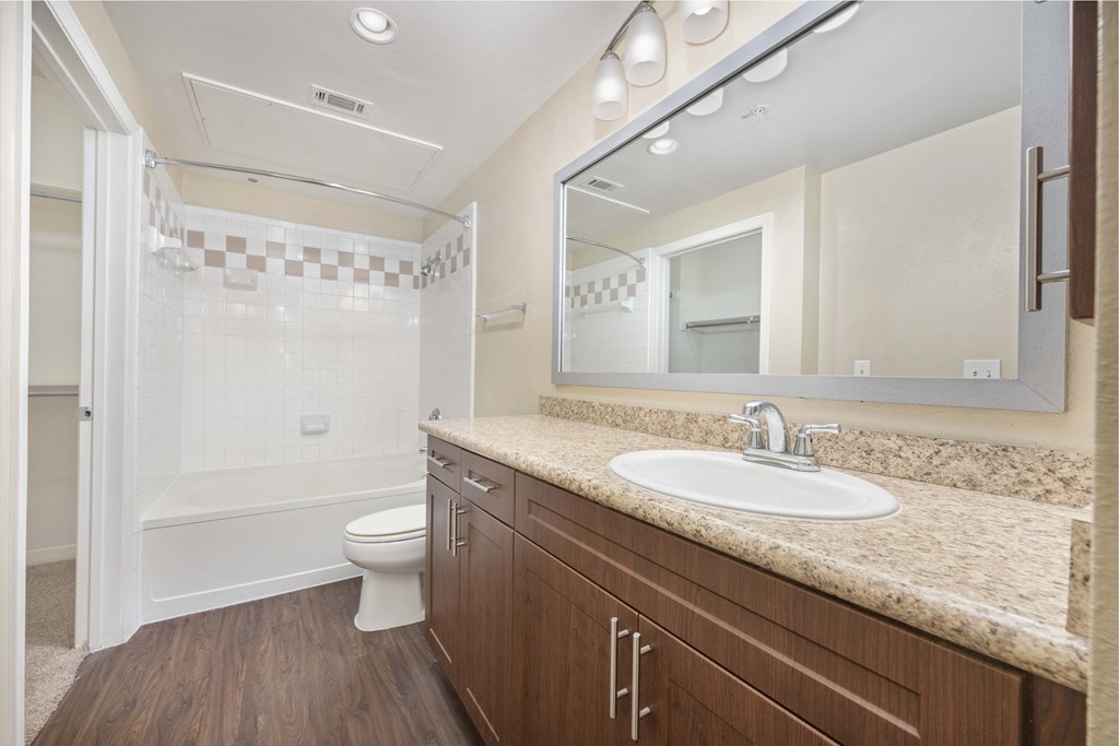 the preserve at ballantyne commons apartment bathroom with sink and toilet